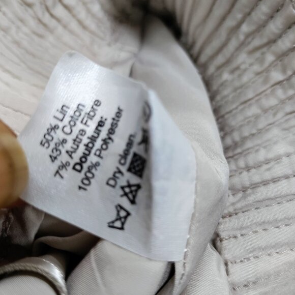 J.Crew Twee Linen Blend Metallic Champagne Elastic Waist Lined Mini Skirt Size 6 - Picture 6 of 10